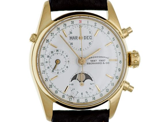 Eberhard & Co Navy Master 18kt Gelbgold Chronograph Chronometer Vollkalender 36mm Vintage