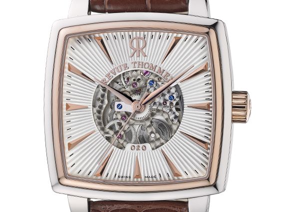 Revue Thommen Carré Cambré Skeleton Roségold  Stahl Automatik Manufakturwerk GT54 38x38mm UVP 4.950,- Neu
