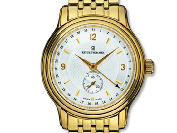 Revue Thommen Classic Date Pointer Geldbold Stahl Automatik Manufakturwerk GT56 41mm UVP 3.900,- Neu