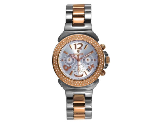 Lancaster Pillo Rose Gold Bracelet Two Tone Diamond 0.86ct Quarz Chrono Perlmutt 38mm UPV 1.290.- Neu