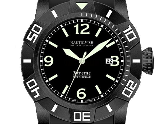 Nauticfish Xtreme 2000M Stahl Black PVD Automatik Superluminova Kal.SW20A 45mm Neu