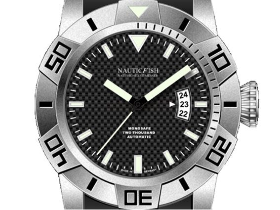 Nauticfish MSC A-Grade Carbon 2000M Stahl Automatik Superluminova Kautschuk Kal.SW20A 45mm Neu