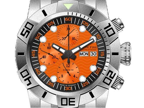 Nauticfish Waterwall Chronograph 2000M Stahl Automatik Superluminova Kal.ETA-7750 45mm Neu