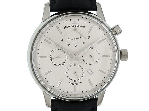 Jacques Lemans Nostalgie Power Reserve Stahl Automatik 44mm UVP 699,- Neu
