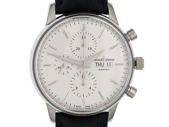 Jacques Lemans Nostalgie Chronograph Stahl Automatik 44mm UVP 999,- Neu