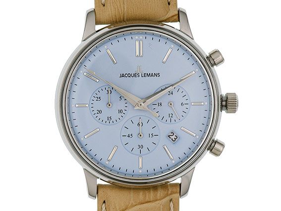 Jacques Lemans Nostalgie Chronograph Stahl Quarz 40mm UVP 199,- Neu
