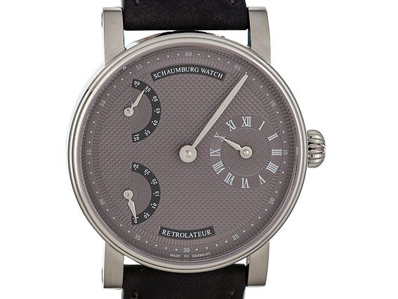 Schaumburg Watch Retrolateur Mocca Silber Handaufzug 42mm UVP 1.990,- Neu