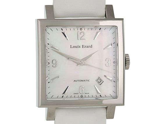 Louis Erard La Carre Date Stahl Automatik 35x35mm UVP 749,- Neu