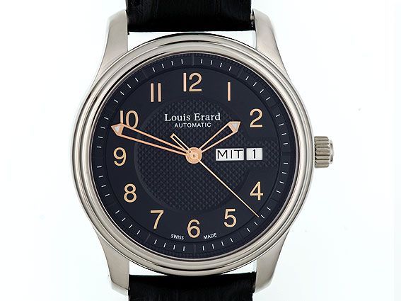 Louis Erard Heritage Stahl Automatik Day Date 40mm UVP 699,- Neu