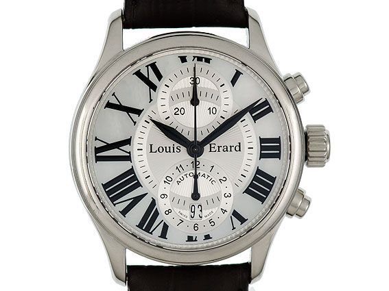 Louis Erard Les Asymetriques Stahl Chronograph Automatik Perlmutt 40mm UVP 1.299,- Neu