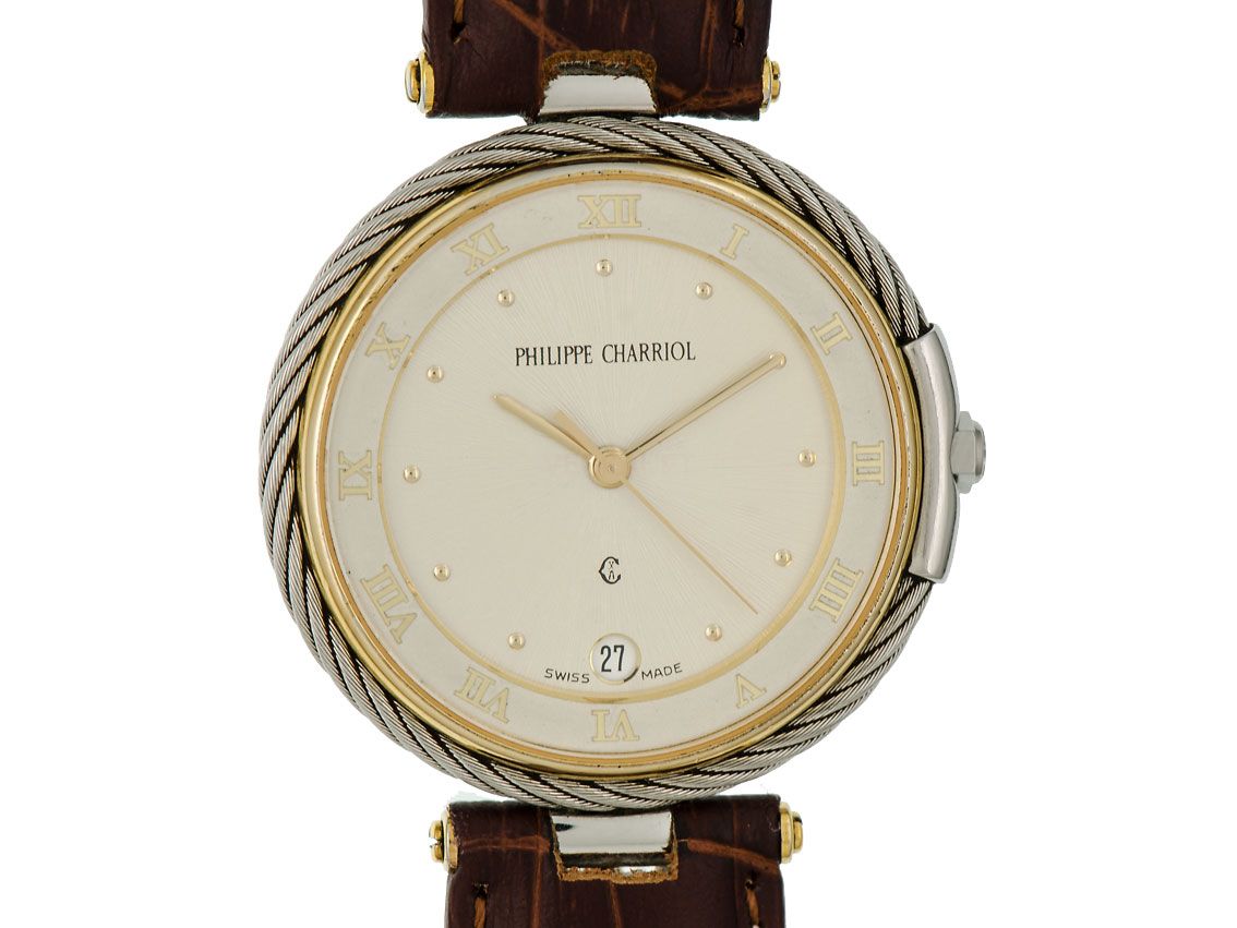 Philippe Charriol Christopher Columbus Stahl Quarz 33 mm Vintage