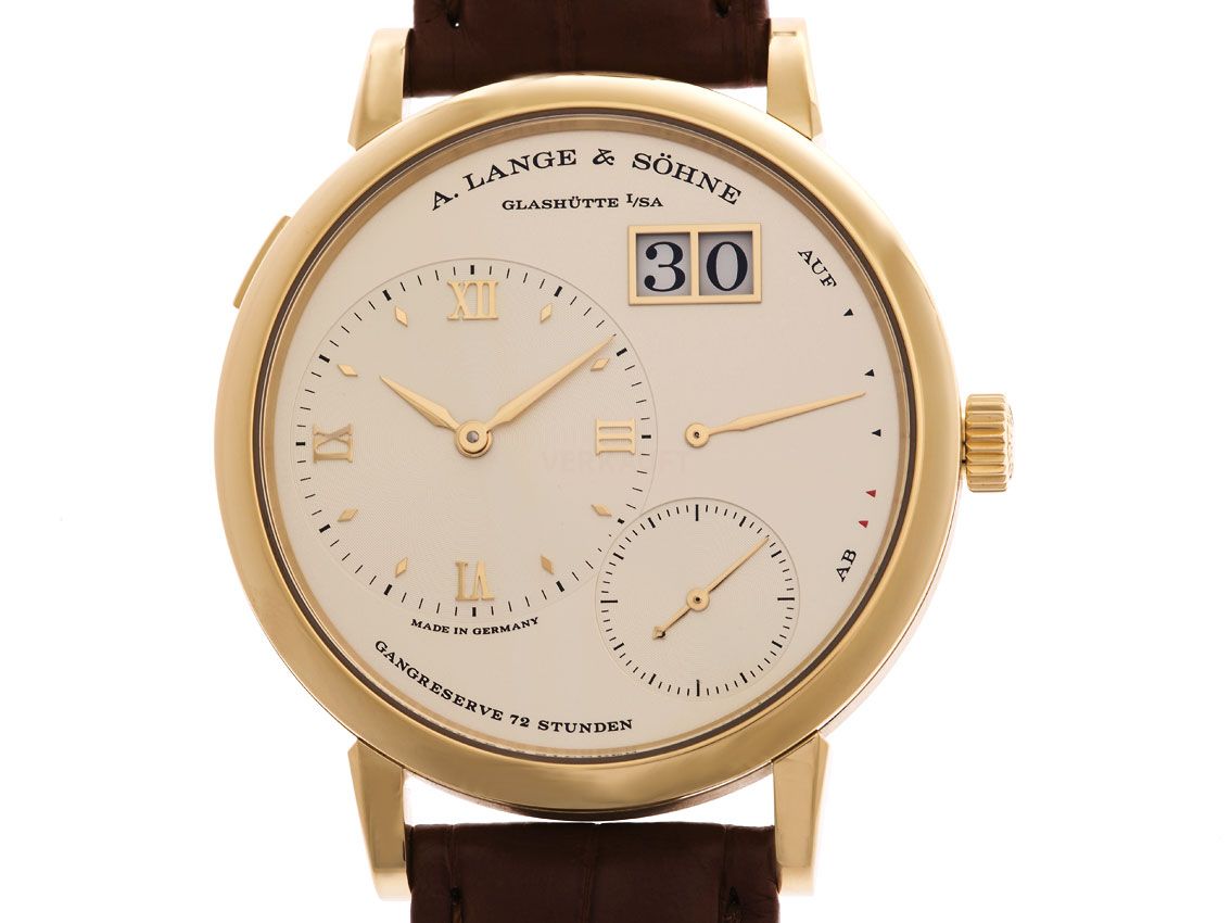 A. Lange & Söhne Große Lange 1 18kt Gelbgold Handaufzug Krokoleder 41mm Ungetragen