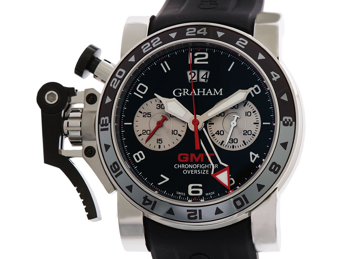 Graham Chronofighter Oversize GMT Stahl Automatik 47 mm UVP 8.950,- Ungetragen
