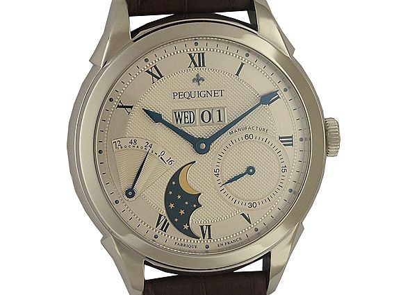 Pequignet Rue Royale Day Date Mondphase 72 Stunden Gangreserve 42mm Neu