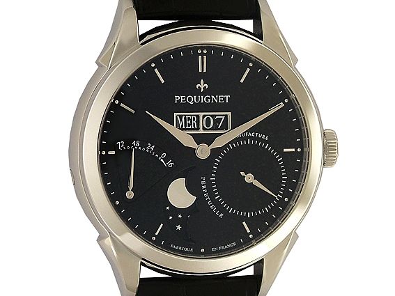Pequignet Rue Royale Day Date Mondphase 72 Stunden Gangreserve 42mm Neu