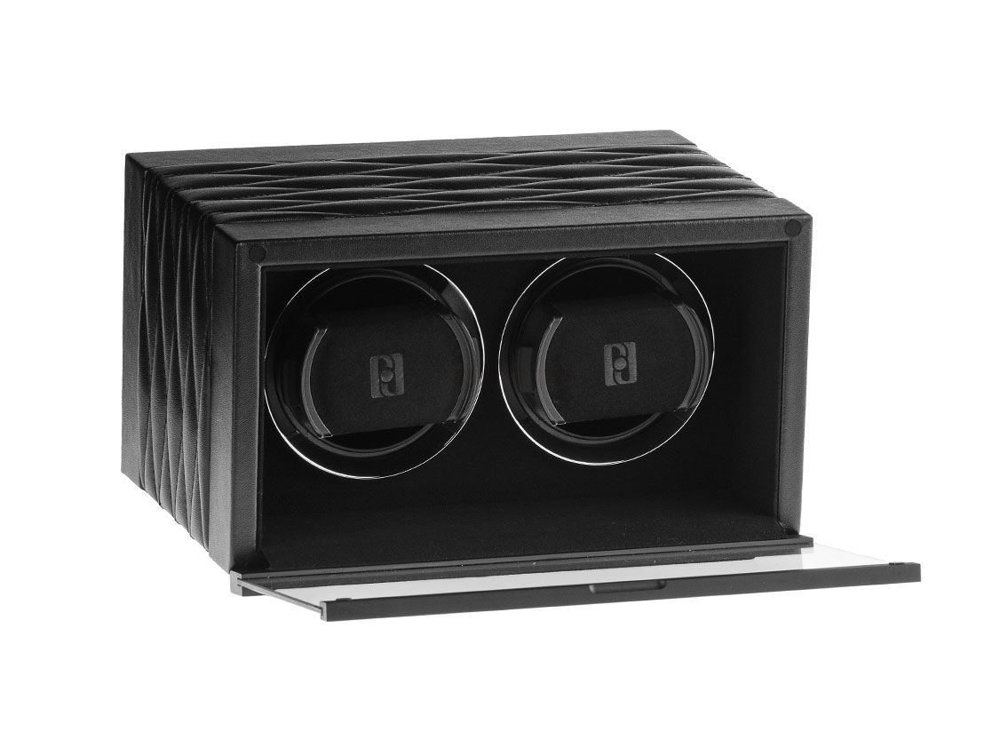 Paul Design Gentlemen 2D Leder schwarz Uhrenbeweger mit Akku und Netzteil Neu