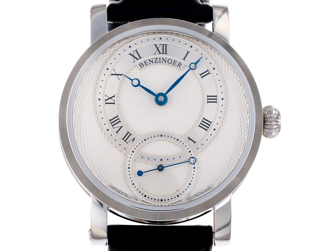Benzinger Subscription III Stahl Handaufzug Lederband 42mm Ungetragen