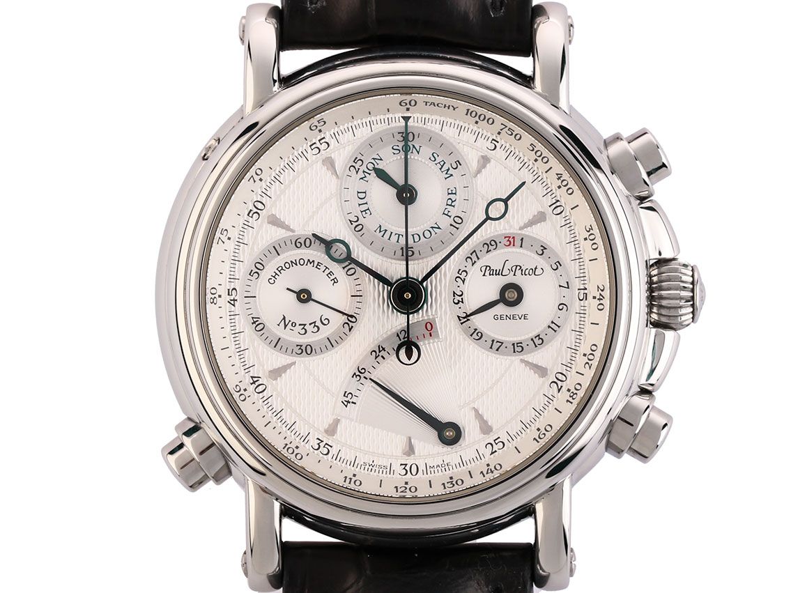 Paul Picot Technicum Schleppzeiger Chronograph Stahl Automatik 40mm Ref.4101 Vintage Box&Pap. Full Set wie Neu
