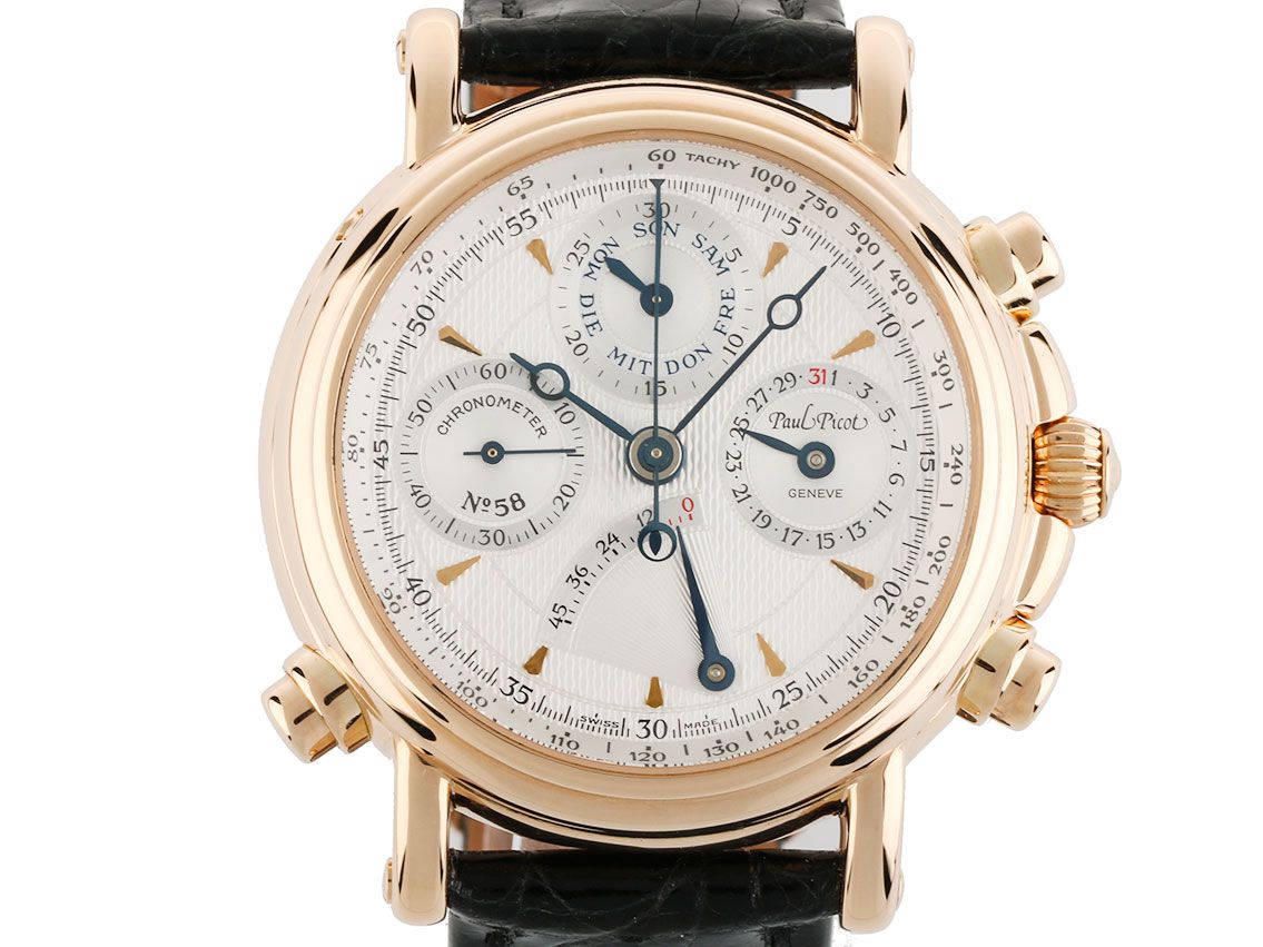 Paul Picot Technicum Schleppzeiger Chronograph Roségold Automatik Lederband 40mm Ref.8888-102 Vintage Bj.1995 Box&Pap. wie Neu mit Zertifikat über 22.900,-€
