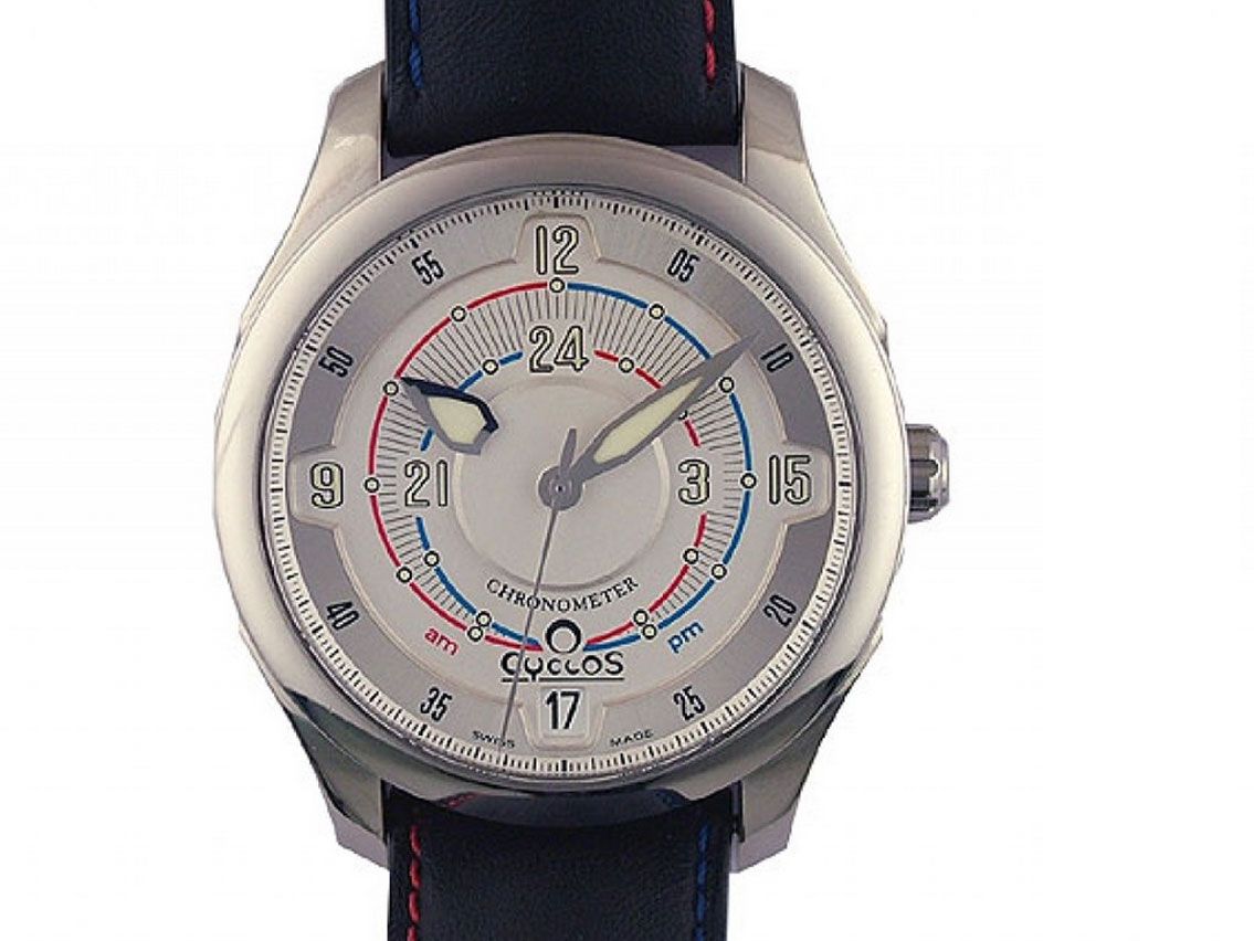 Cyclos Watch A.M. P.M. Dark Stahl Automatik Chronometer Armband Leder 39mm UVP 10.750.- Neu