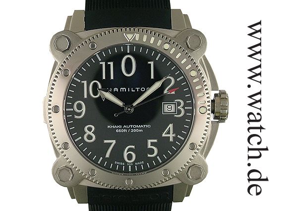 Hamilton Khaki Navi Belowzero Diver Automatic Kautschuk 45mm UVP 1150.- UNGETRAGEN