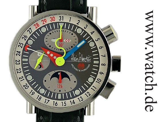 Alain Silberstein Krono Bauhaus 2 Laqué Cloisonné Flannel Grey Limitiert 40mm UVP 8.600,- Neu