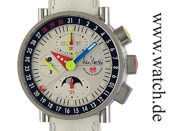 Alain Silberstein Krono Bauhaus 2 Laqué Cloisonné White Night Limitiert 40mm Neu