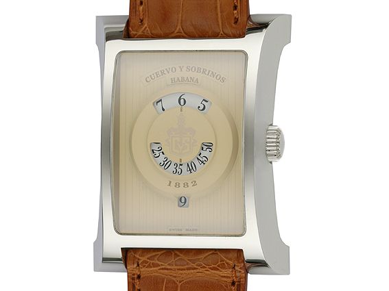 Cuervo Y Sobrinos Espléndidos 1882 Stahl Automatik 47x31mm UVP 3500.- Neu