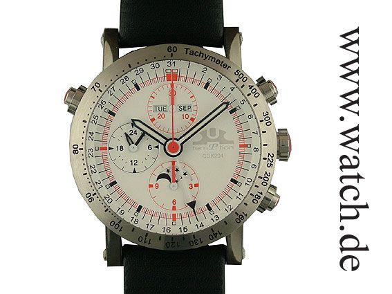 Temption Chronograph CGK204 Automatic White Vollkalender Mondphase 43mm Neu