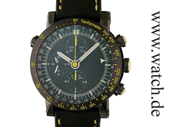 Temption Chronograph CGK204 Curare Vollkalender Mondphase Yellow Black limitiert 43mm UVP 2.980,- Neu
