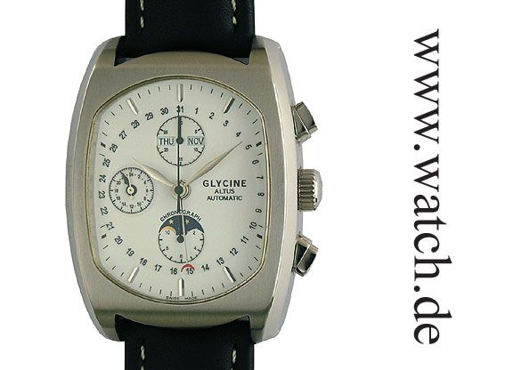 Glycine Altus Compliqué Vollkalender Chronograph Tonneau 51x39mm UVP 2890.- N E U