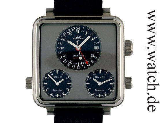 Glycine Airman 7 Plaza Mayor Automatic 3 Zeitzonen 53x53mm Neu