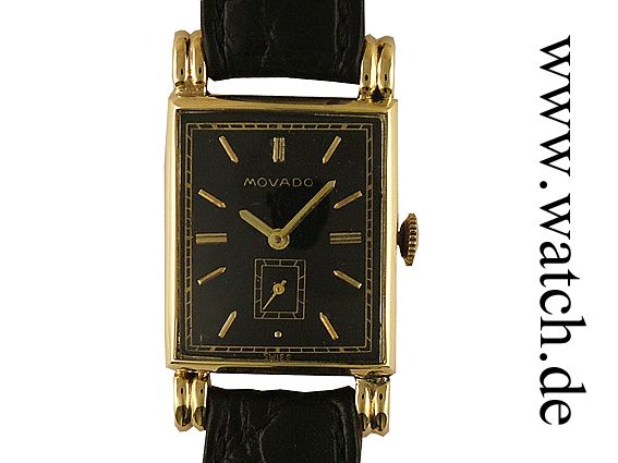 Movado Curvex Rolled Wings Vintage Gelbgold 27x23mm