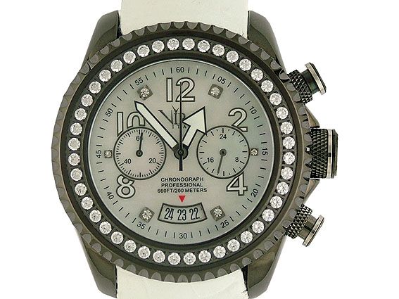 V.I.P. Time Italy Chronograph Professional Diamond Perlmutt 44mm Neu