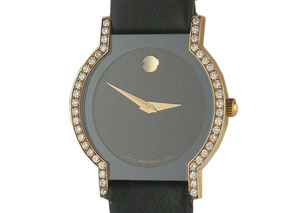 Movado Museum Watch 18kt Gelbgold Diamond 24mm UVP 2900.-N E U