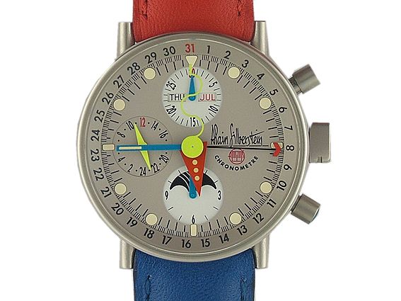 Alain Silberstein Krono Classic Vollkalender Mondphase Limitiert 38mm im Set Vintage