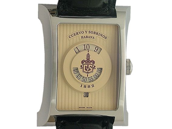 Cuervo Y Sobrinos Espléndidos 1882 Stahl Automatik 47x31mm UVP 3500.- Neu