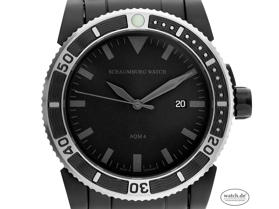 Schaumburg Watch AQM 4 Black Stahl PVD Automatik Armband Stahl 45mm inkl. Uhrenbeweger Box&Pap. Full Set Neu mit Zertifikat über 1.420,-€