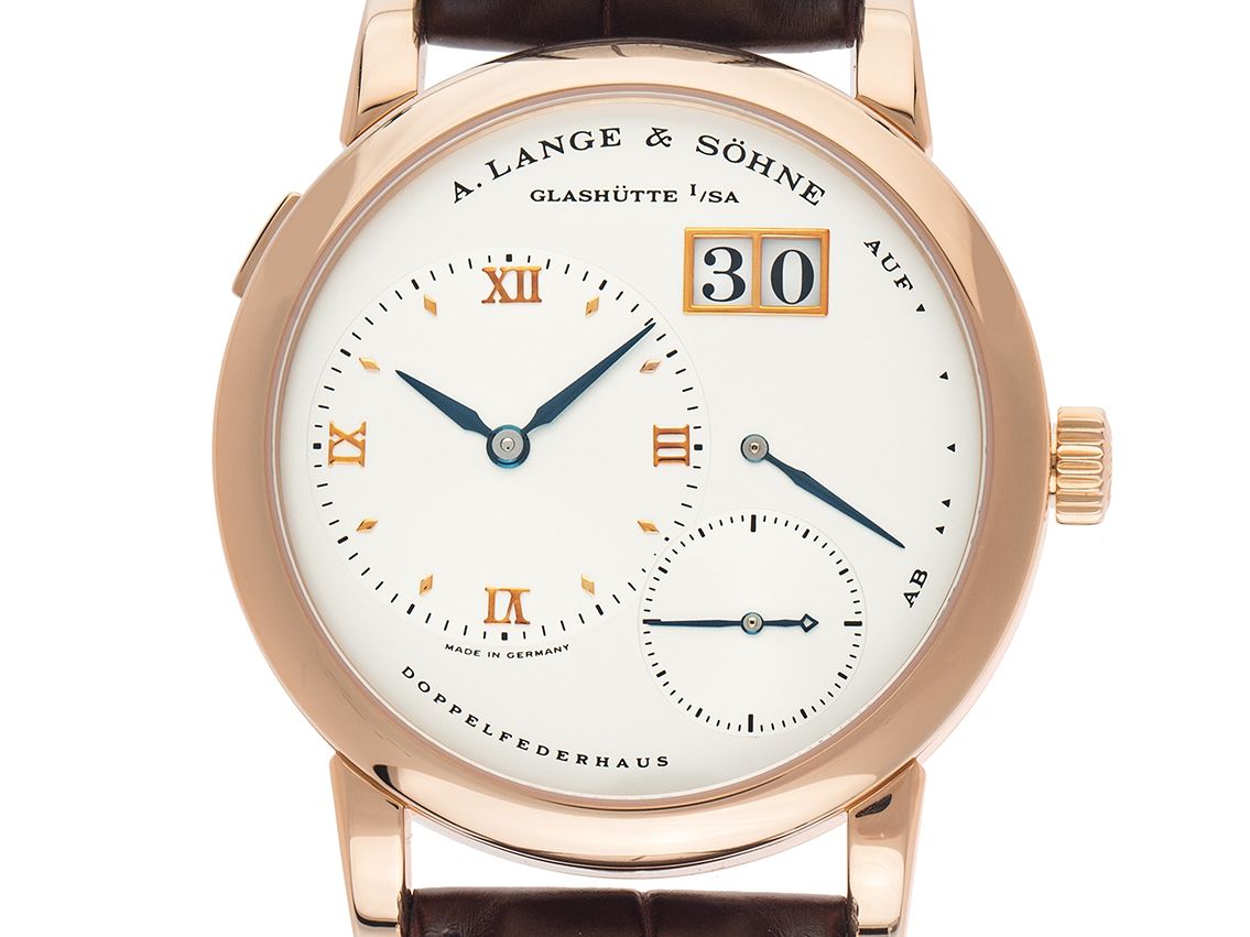 A. Lange & Söhne Lange 1 18kt Roségold Handaufzug Armband Leder Faltschließe 38mm Ref. 101.012 Vintage Bj.1999 Box&Pap. wie Neu mit Zertifikat über 34.000,-€