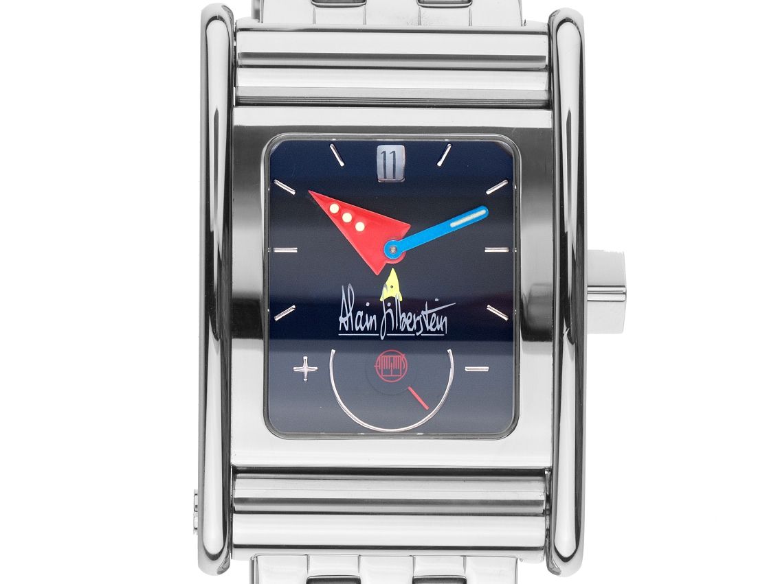 Alain Silberstein Bolido Gangreserve Stahl Automatik Armband Stahl Limitiert 45x33mm Vintage Bj.1997 Box&Pap. Full Set wie Neu mit Zertifikat über 5.500,-€