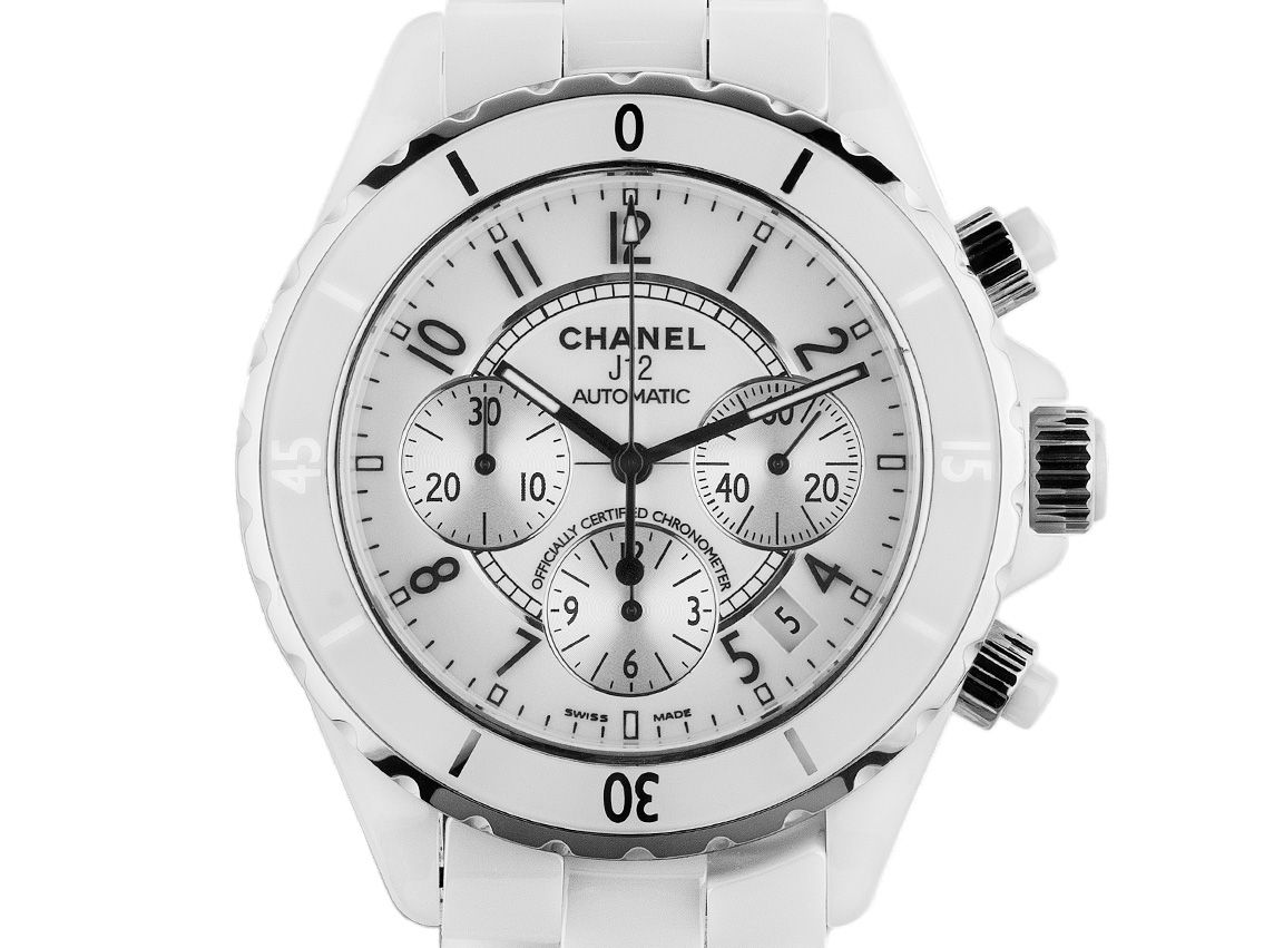 Chanel J12 Keramik White Automatik Chronograph Armband Keramik White 41mm  Ref.H1007 Bj.2016 Box&Pap. Full Set wie Neu mit Zertifikat über 8.200,-€ -  Archive germany