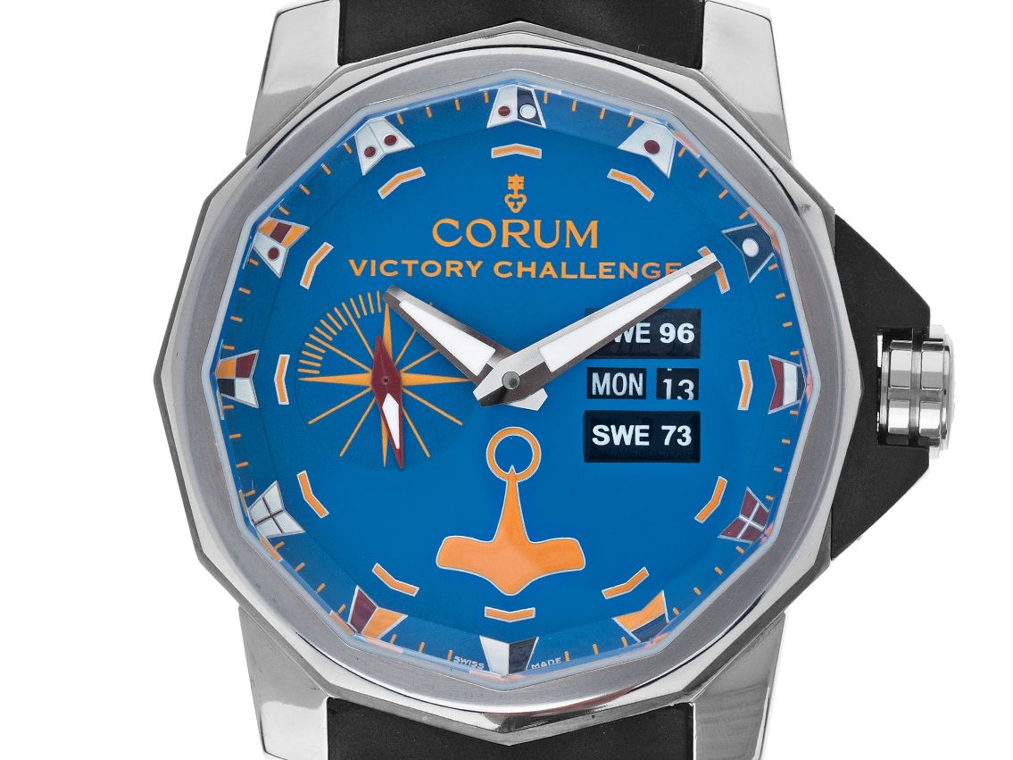 Corum Victory Challenge Day Date Stahl Automatik Armband Kautschuk Limitiert 46mm Ref.60617 Vintage Bj.2010 Box&Pap. wie Neu mit Zertifikat über 6.500,-€