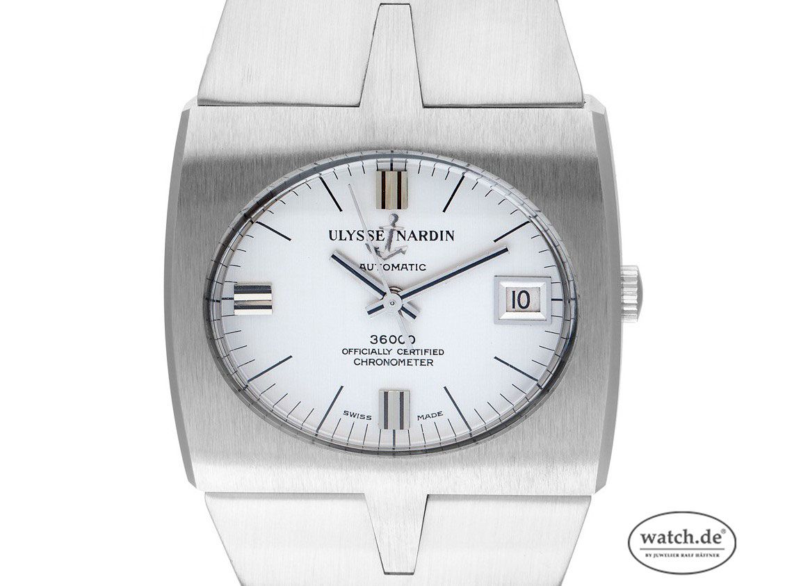 Ulysse Nardin 36000 Chronometer Stahl Automatik Armband Stahl 35x31mm Ref.3538 Vintage Bj.1972 orig.Box+Ulysse Nardin Revision mit Zertifikat über 3.800,-€