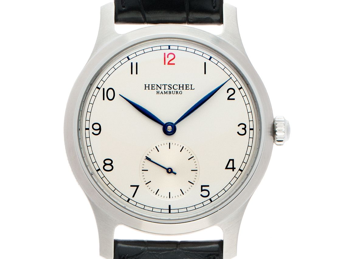 Hentschel H2 Hafenmeister Stahl Handaufzug Armband Leder 37mm Bj. 2016 Box&Pap. Full Set wie Neu mit Zertifikat über 3.980,-€