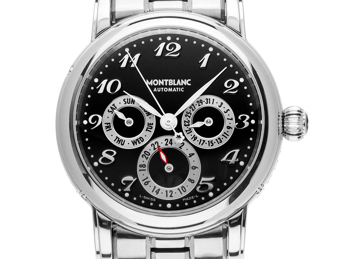 Montblanc Meisterstück Sport Dual Time Day Date Stahl Automatik Armband Stahl 38mm Ref.7018 Vintage Bj.2010 orig.Box wie Neu mit Zertifikat über 3.500,-€