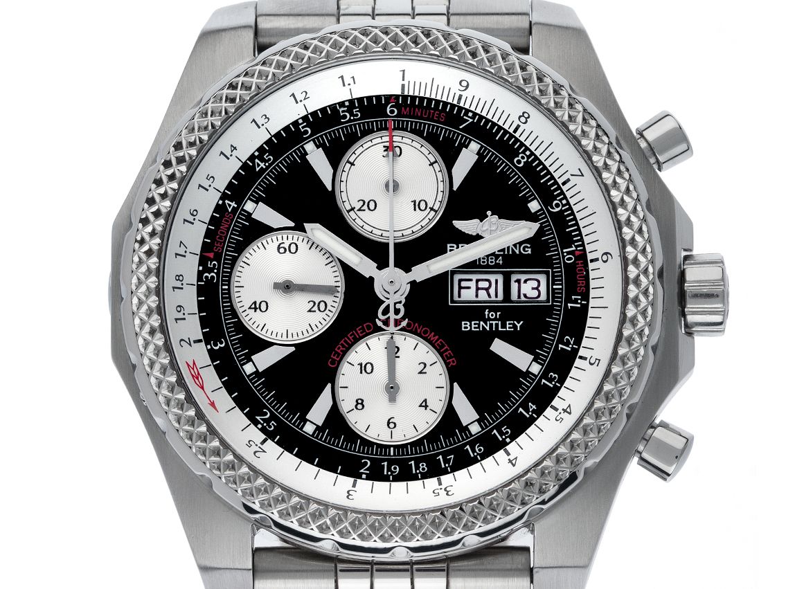 Breitling for Bentley GT Chronograph Stahl Automatik Armband Stahl 45mm Ref.A13363 Vintage Bj.2008 Box mit Zertifikat über 9.800,-€