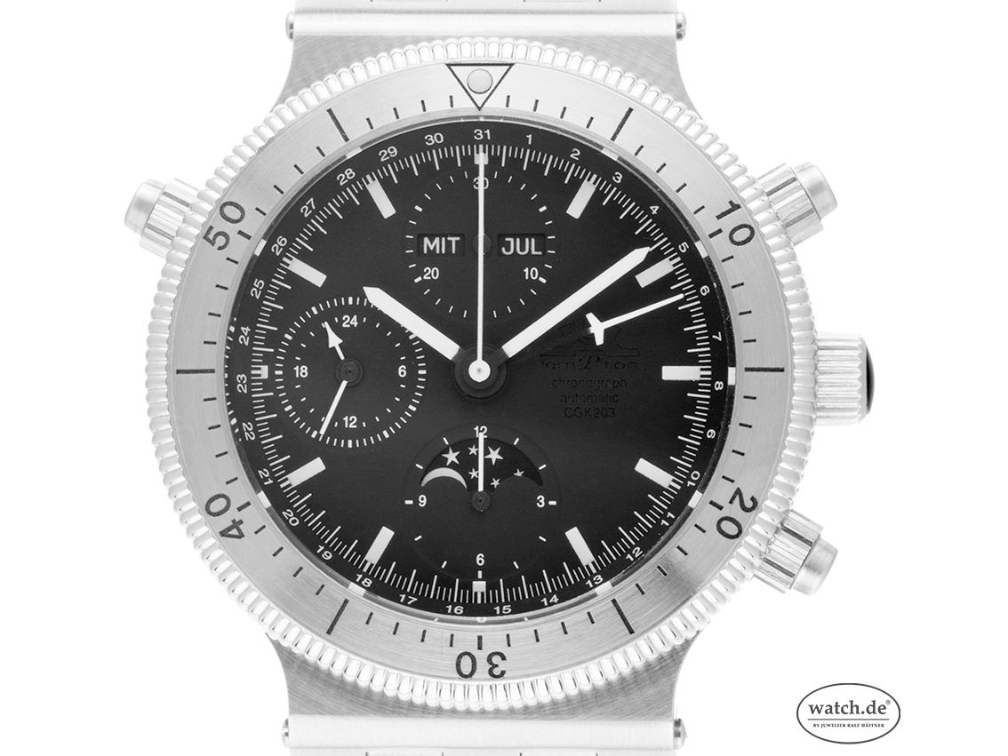 Temption Pulchritudo Stahl Automatik Chronograph Mondphase Vollkalender Armband Stahl 42mm Ref.CGK203 Bj.2005 mit Zertifikat über 2.980,-€