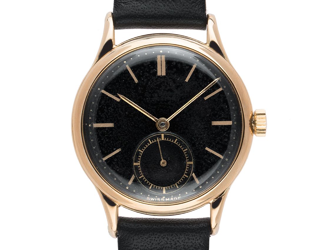 Movado Classic kleine Sekunde 18kt Gelbgold Handaufzug Armband Leder 29mm Ref.4701 Vintage Bj.1960 mit Zertifikat über 3.500,-€