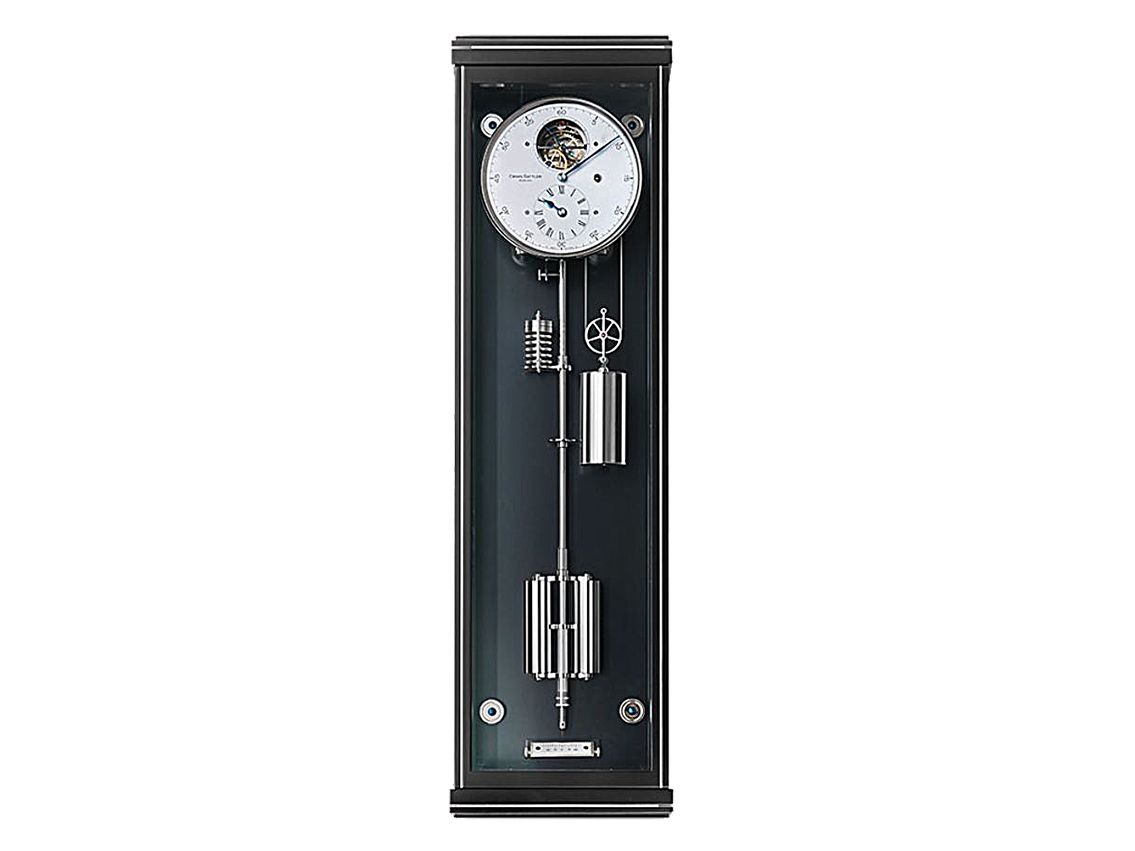 Erwin Sattler Metallica 80 5/7 Pendel Stand-Wanduhr schwarz Handpoliert 14 Tage Gangreserve 78x23x14cm Bj.2016 Box&Pap. Full Set wie Neu mit Zertifikat über 16.900,-€