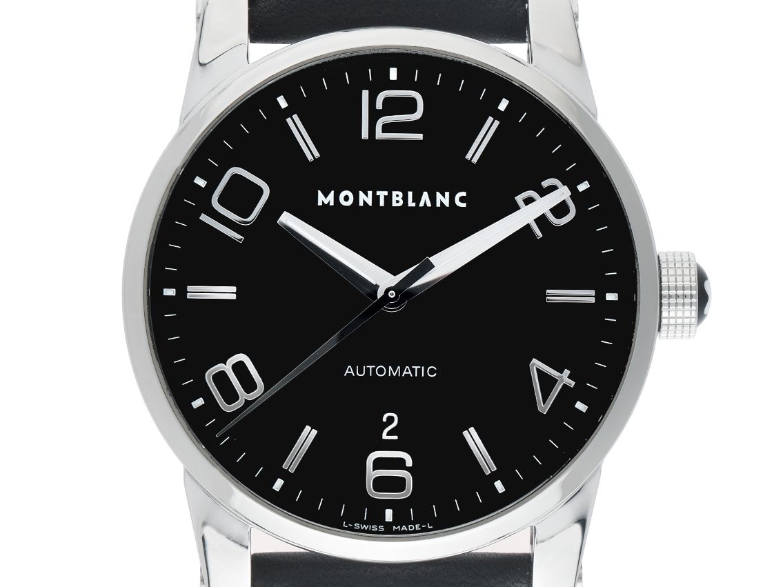 Montblanc Timewalker Date Stahl Automatik Armband Leder 42mm Ref.7070 Vintage Bj.2010 orig.Box&Service Booklet wie Neu mit Zertifikat über 2.690,-€
